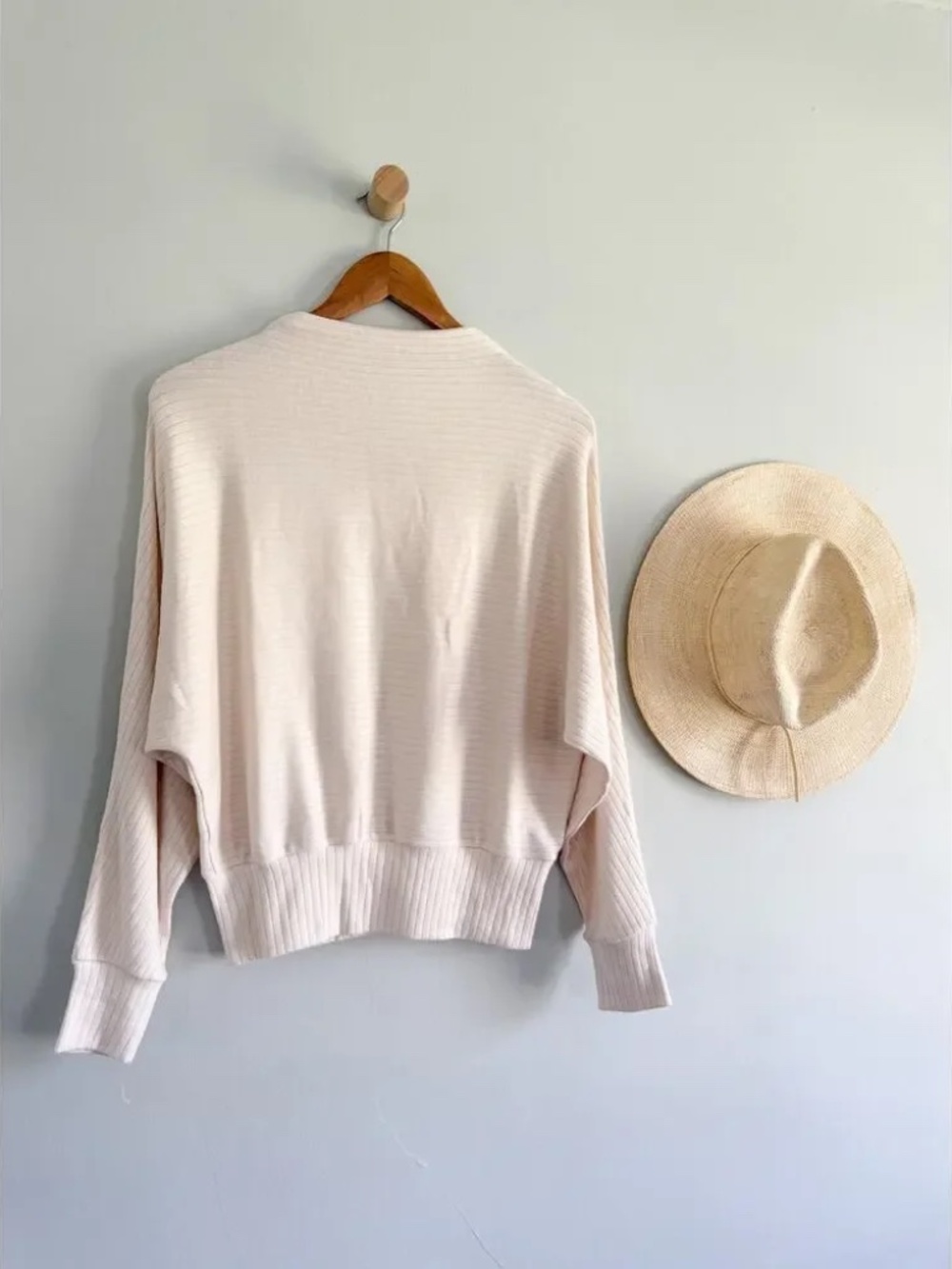 Madewell | Mockneck Dolman Sleeve Top Antique Cream Knit | Sz M
